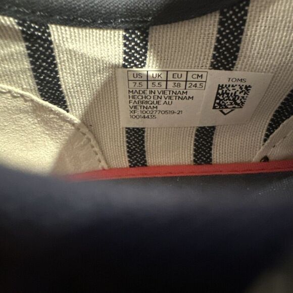 Toms Cordones Boardwalk Platform Sneakers Womens Lace Up Size 7.5 Navy Blue - Picture 8 of 8